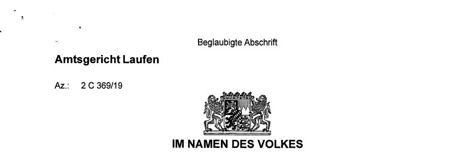 Urteil AG Laufen 19.12.2019 - Keine Täuschung der Blue GmbH